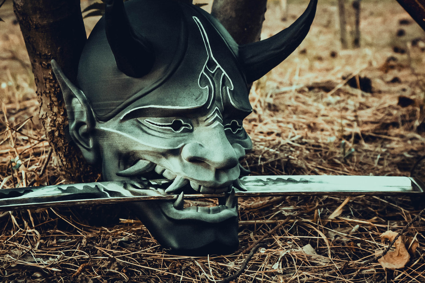 Forest Oni Mask – Guardian of the Wild Japanese Full Face Hannya