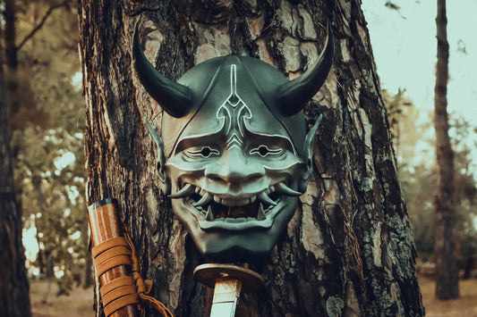 Forest Oni Mask – Guardian of the Wild Japanese Full Face Hannya