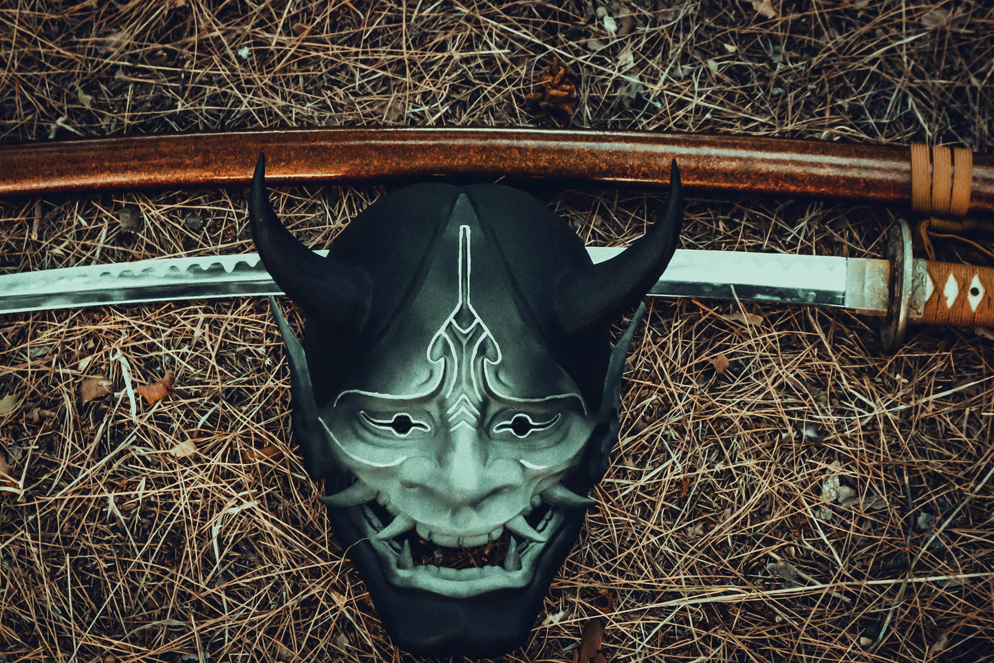 Forest Oni Mask – Guardian of the Wild Japanese Full Face Hannya