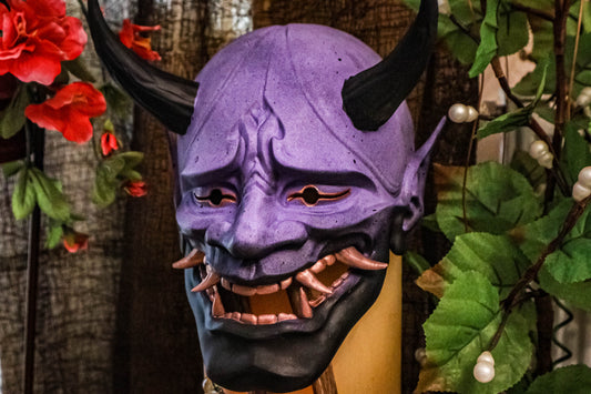 Majestic Oni Purple & Bronze Japanese Hannya Mask